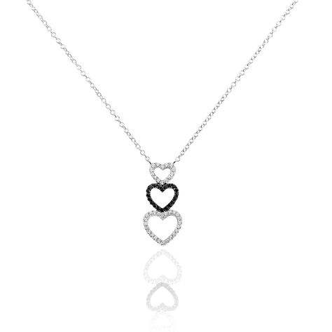Collier Lio Argent Blanc Oxyde De Zirconium - Colliers Coeur Femme | Histoire d’Or