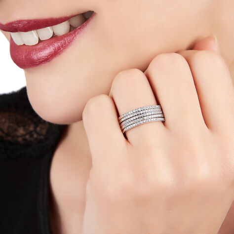 Bague Athenais Argent Blanc Oxyde De Zirconium - Bagues avec pierre Femme | Histoire d’Or