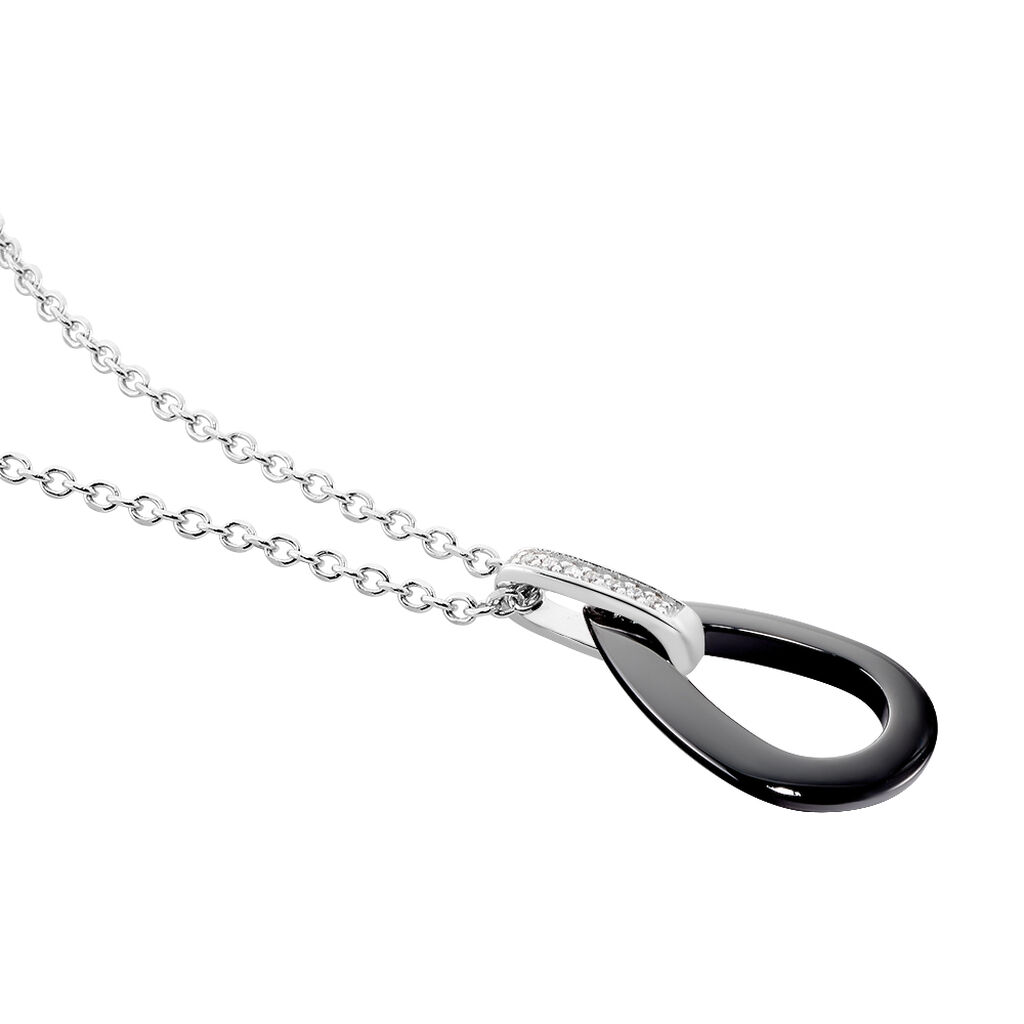 Collier Amaris Argent Blanc Céramique Et Oxyde De Zirconium - Colliers fantaisie Femme | Histoire d’Or
