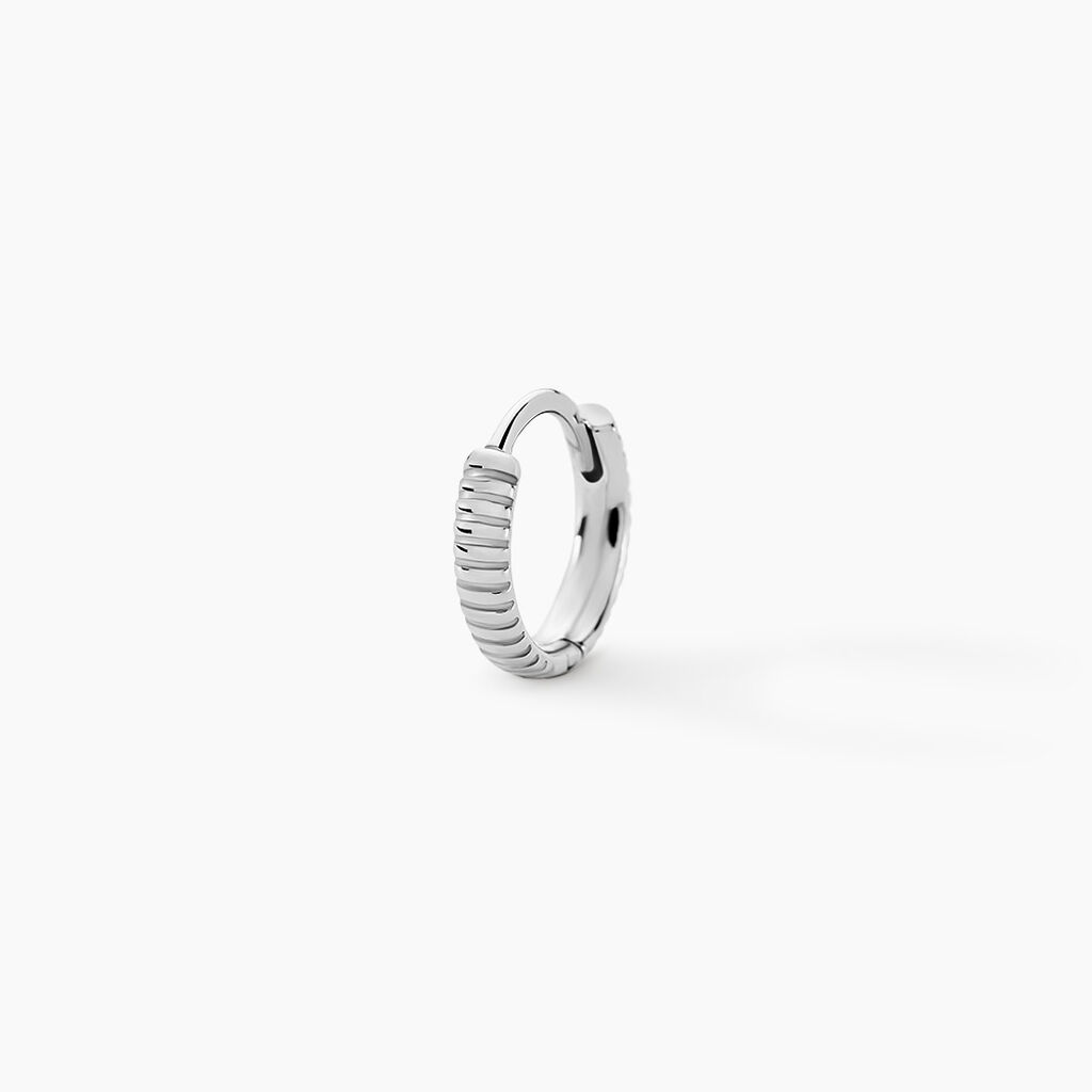 Créole Sylas Argent Blanc - Boucles d'oreilles créoles Homme | Histoire d’Or