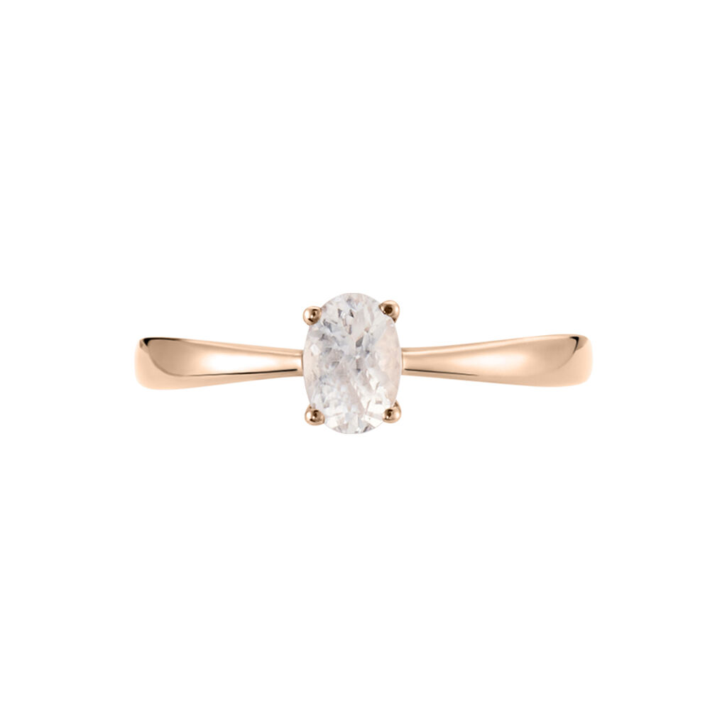Bague Solitaire Or Rose Lexine Morganite - Bagues solitaires Femme | Histoire d’Or