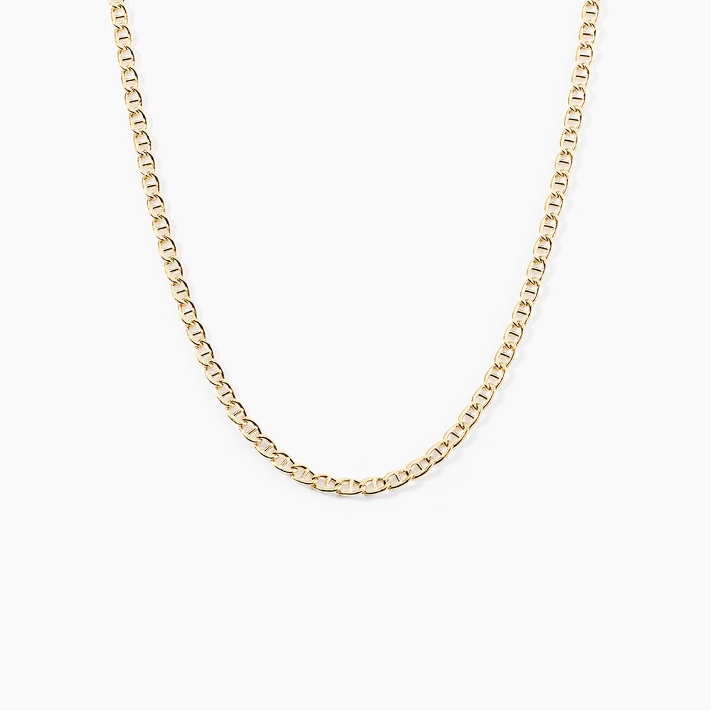 Collier Capucin Or Jaune Maille Marine Plate - Chaines Femme | Histoire d&rsquo;Or