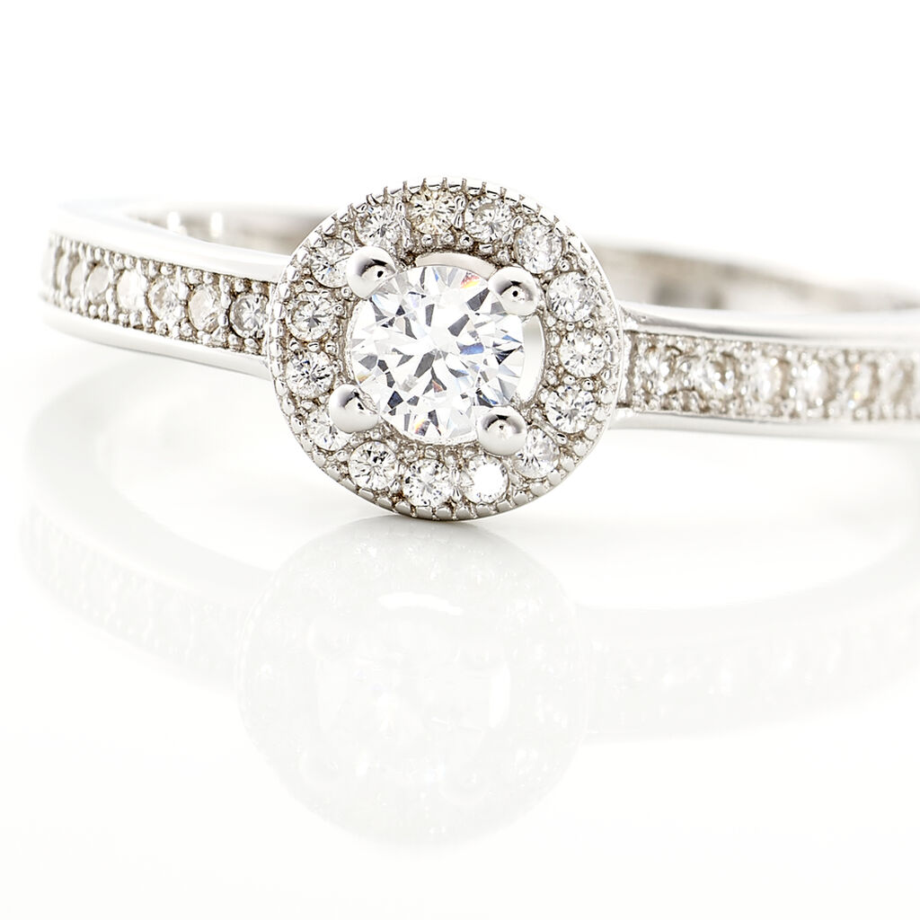 Bague M&eacute;lissande Argent Blanc Oxyde De Zirconium - Bagues avec pierre Femme | Histoire d&rsquo;Or