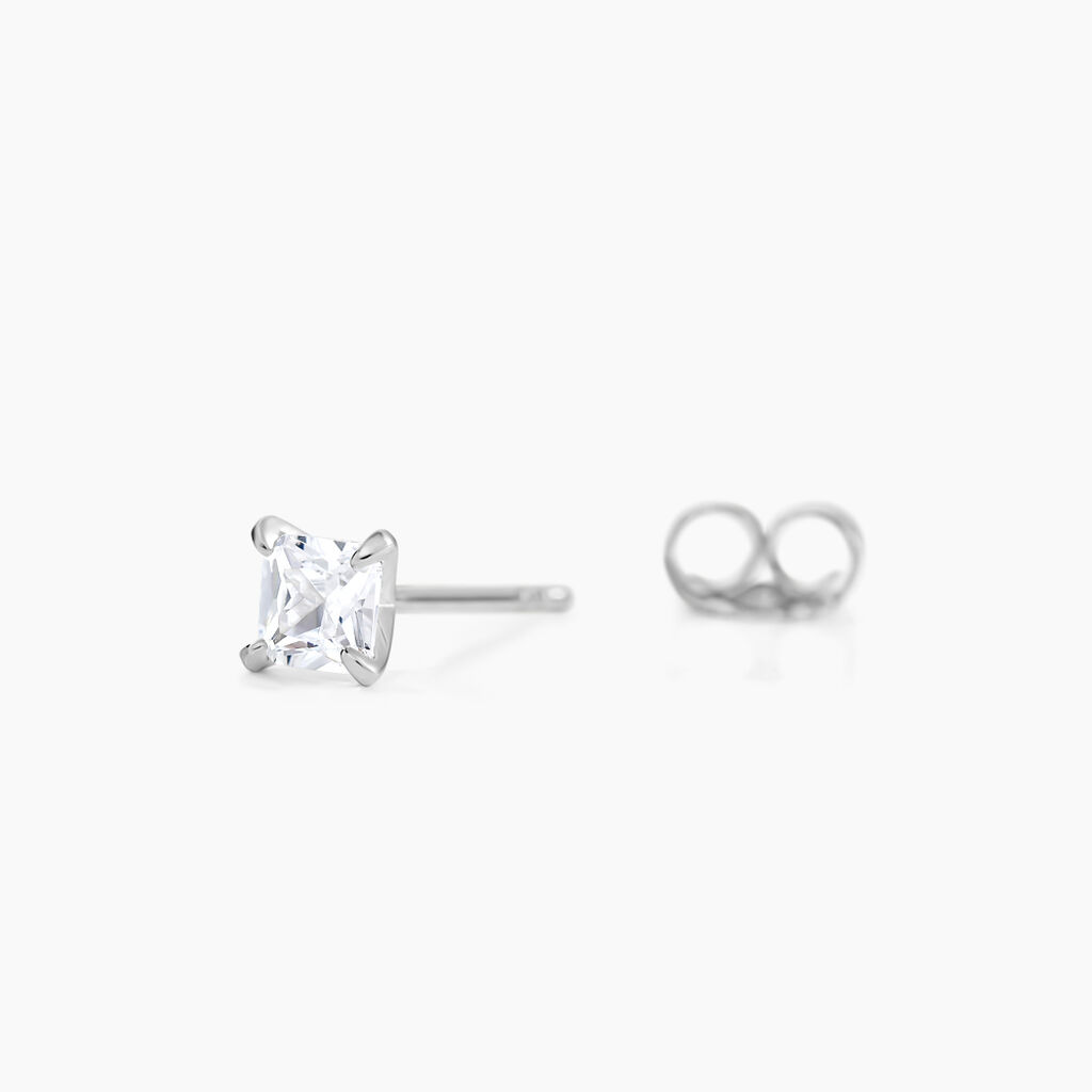Boucles D'oreilles Puces Alys Argent Blanc Oxyde De Zirconium - Boucles d'oreilles fantaisie Femme | Histoire d’Or