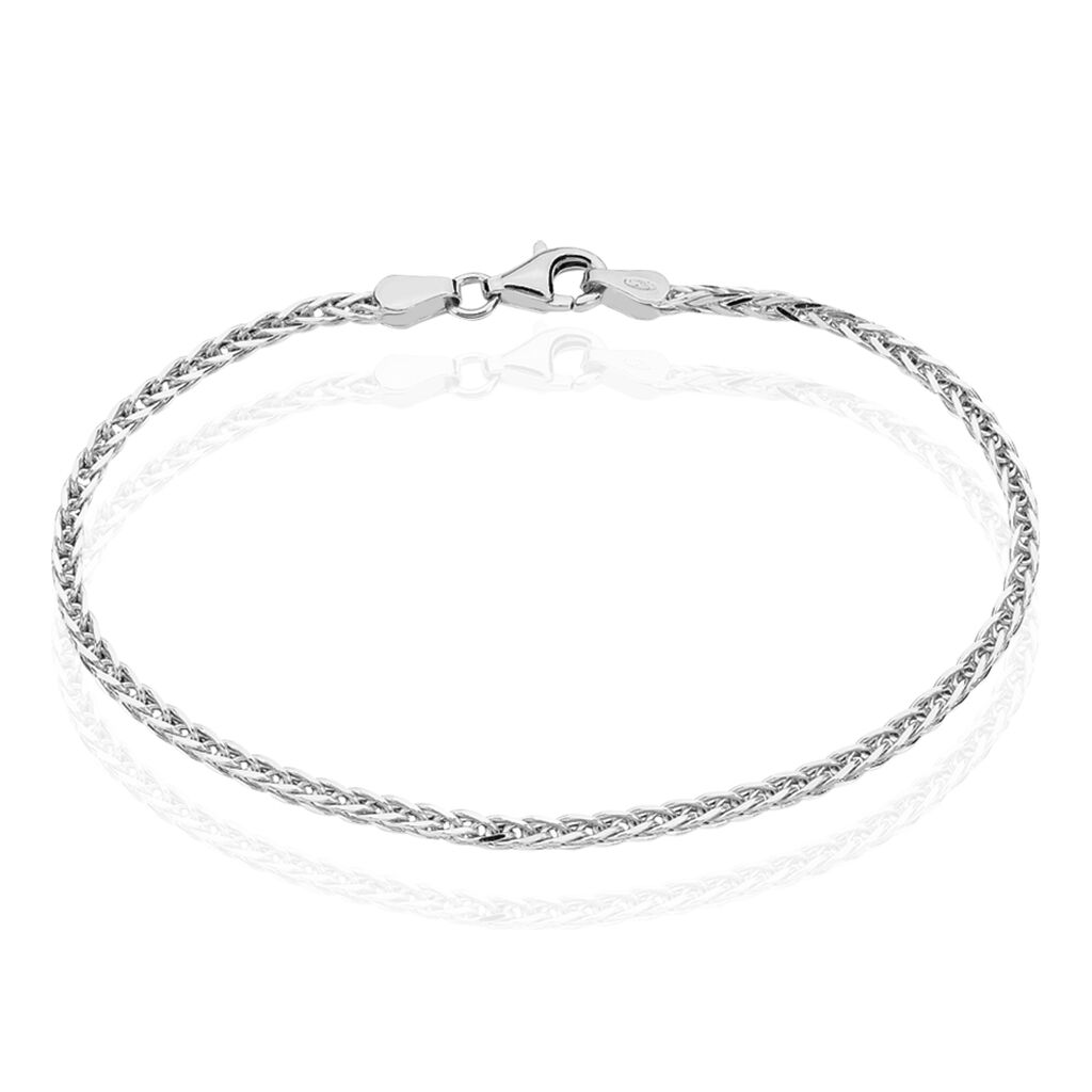 Bracelet Sherihane Maille Palmier Argent Blanc - Bracelets chaîne Femme | Histoire d’Or