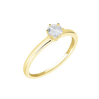 Bague Solitaire Natalia Or Jaune Diamant Synthetique