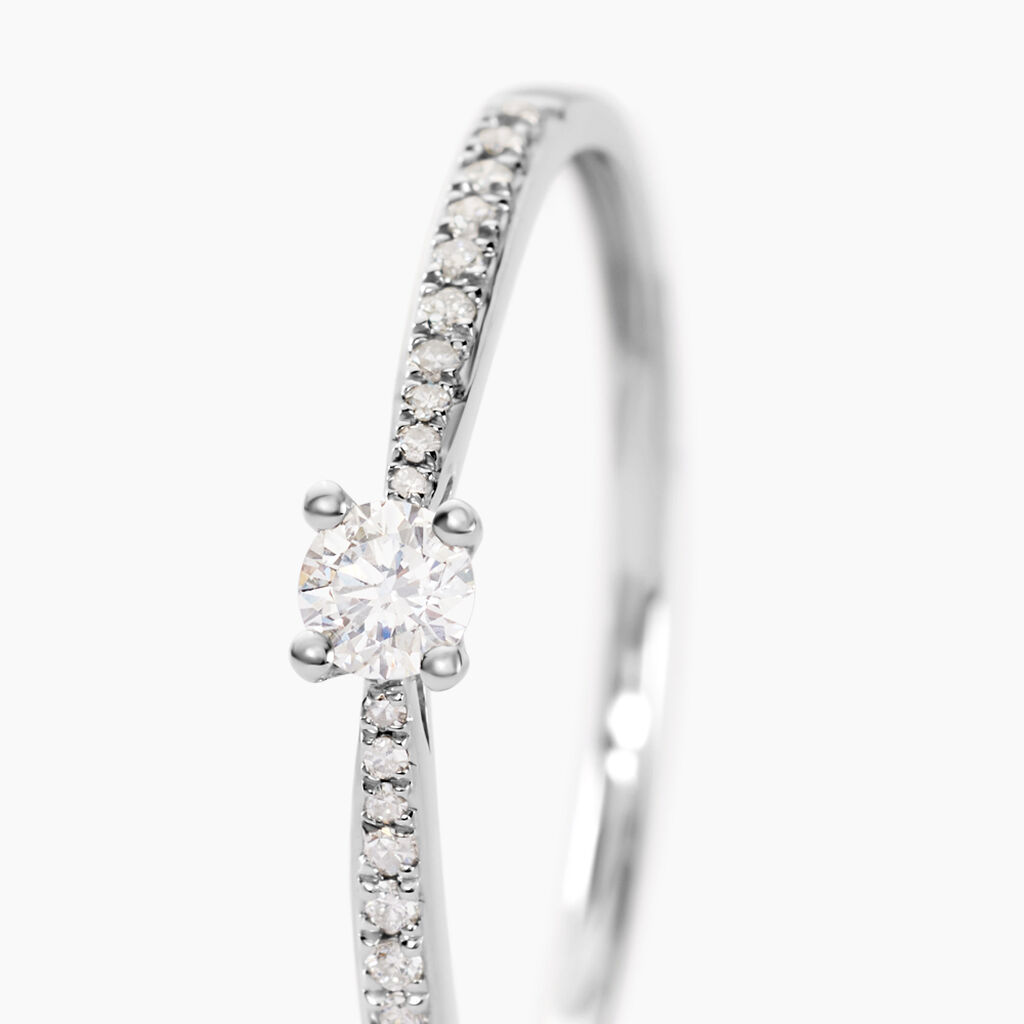 Bague Solitaire Hemera Or Blanc Diamant - Bagues solitaires Femme | Histoire d&rsquo;Or