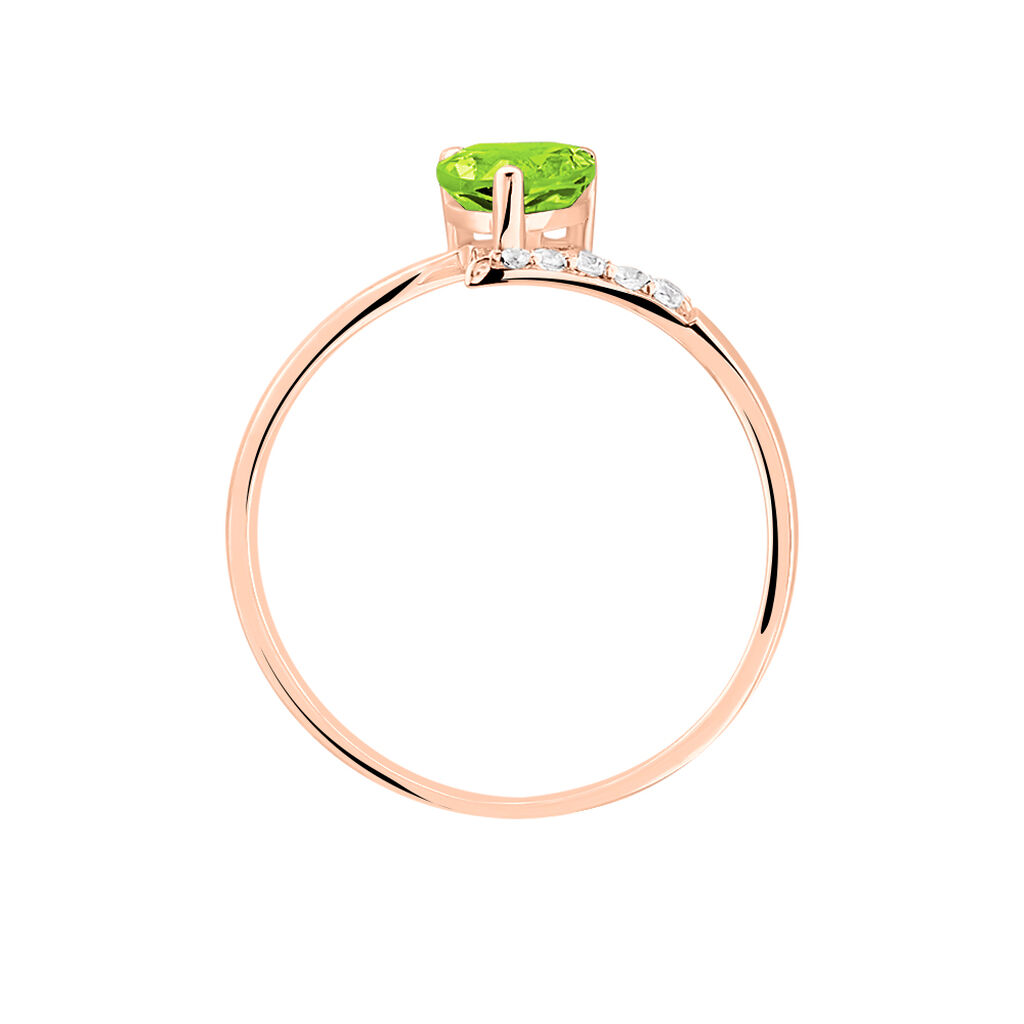 Bague Eva Or Rose P&eacute;ridot Et Diamant - Bagues solitaires Femme | Histoire d&rsquo;Or