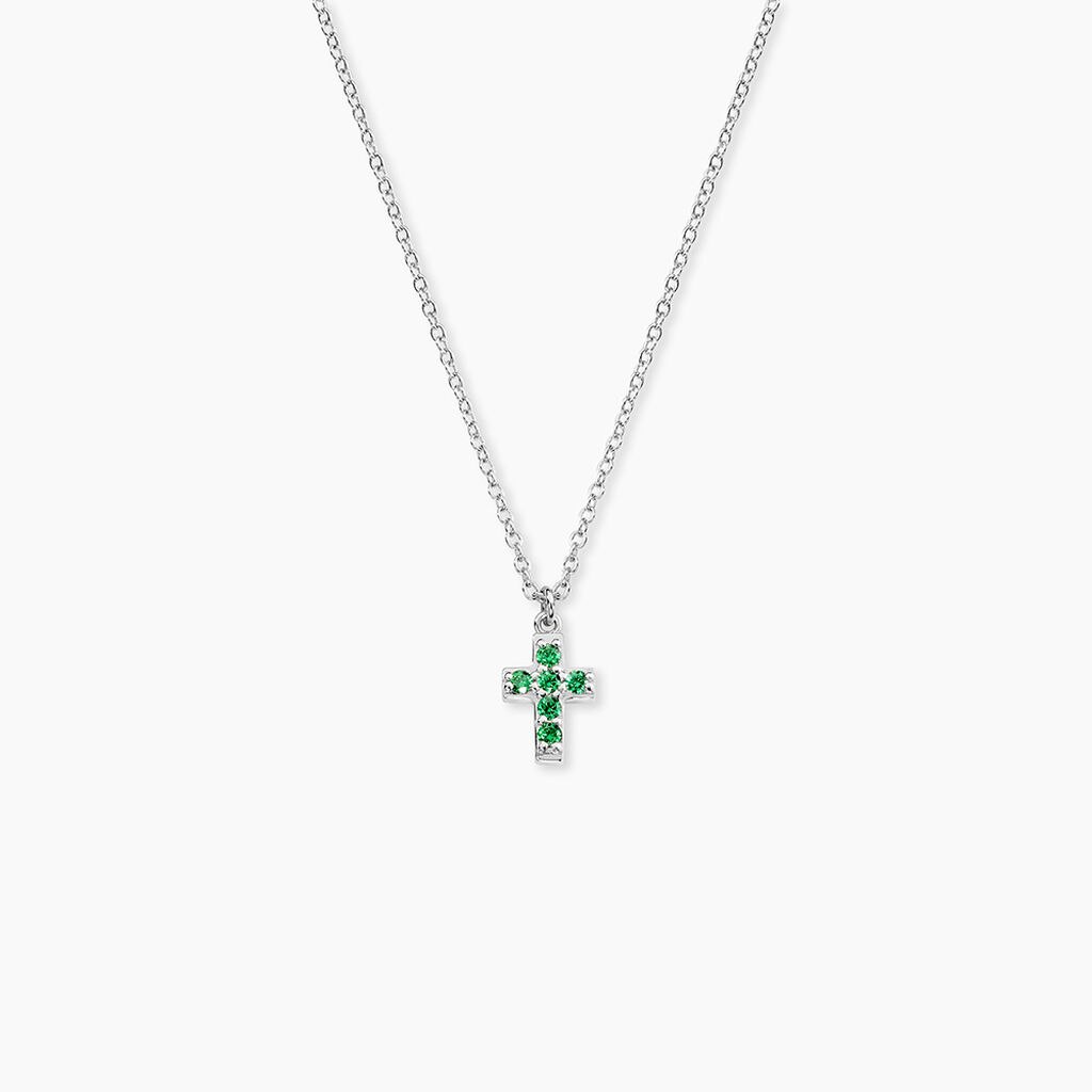 Collier Georgie Argent Blanc Oxyde De Zirconium - Colliers fantaisie Femme | Histoire d&rsquo;Or