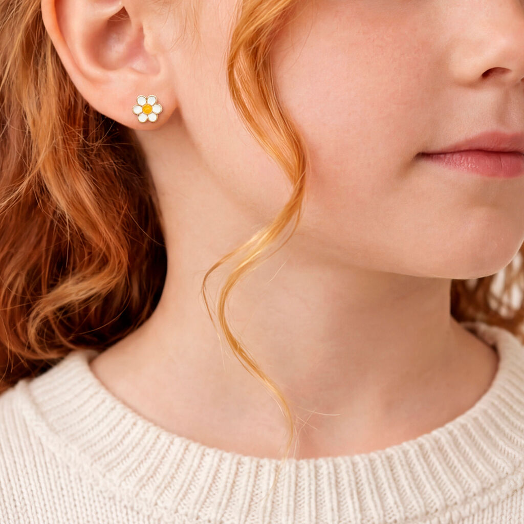 Boucles D'oreilles Puces Marigold Or Jaune - Clous d'oreilles Enfant | Histoire d&rsquo;Or
