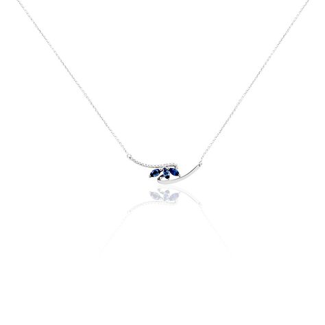Collier Petale Or Blanc Saphir Et Diamant - Colliers Femme | Histoire d’Or