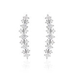 Bijoux D&iquest;oreilles Grimpants Sarida Argent Blanc Oxyde De Zirconium - Boucles d'oreilles fantaisie Femme | Histoire d&rsquo;Or