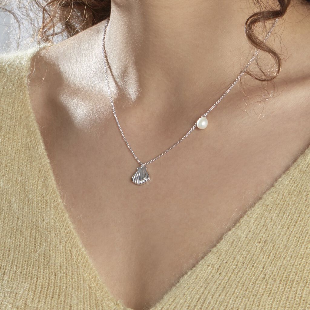 Collier Blandino Argent Blanc Perle De Culture - Colliers fantaisie Femme | Histoire d’Or