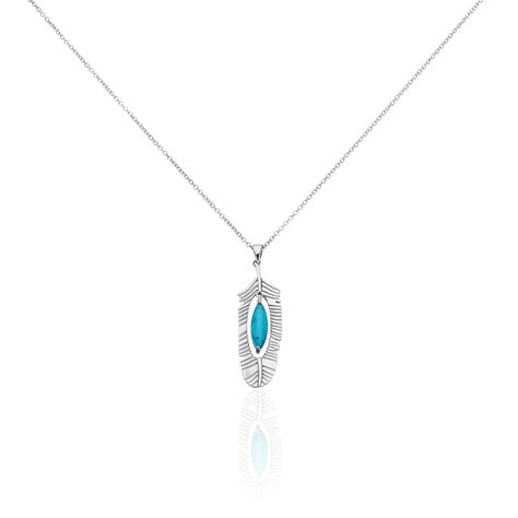 Collier Sautoir Dariella Argent Blanc Pierre De Synthese - Sautoirs Femme | Histoire d’Or