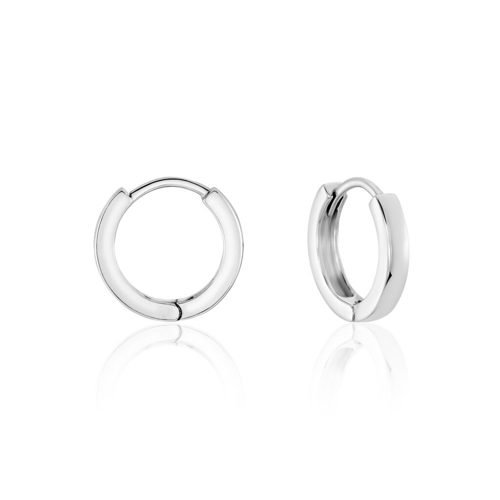 Créoles Argent Blanc Eleanora - Boucles d'oreilles créoles Femme | Histoire d’Or