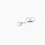 Boucles D'Oreilles Puces One Or Blanc Diamants - Boucles d'oreilles pierres pr&eacute;cieuses Femme | Histoire d&rsquo;Or