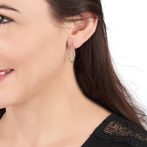 Boucles D'oreilles Pendantes Or Jaune Valeriano Oxydes De Zirconium - Boucles d'oreilles pendantes Femme | Histoire d’Or