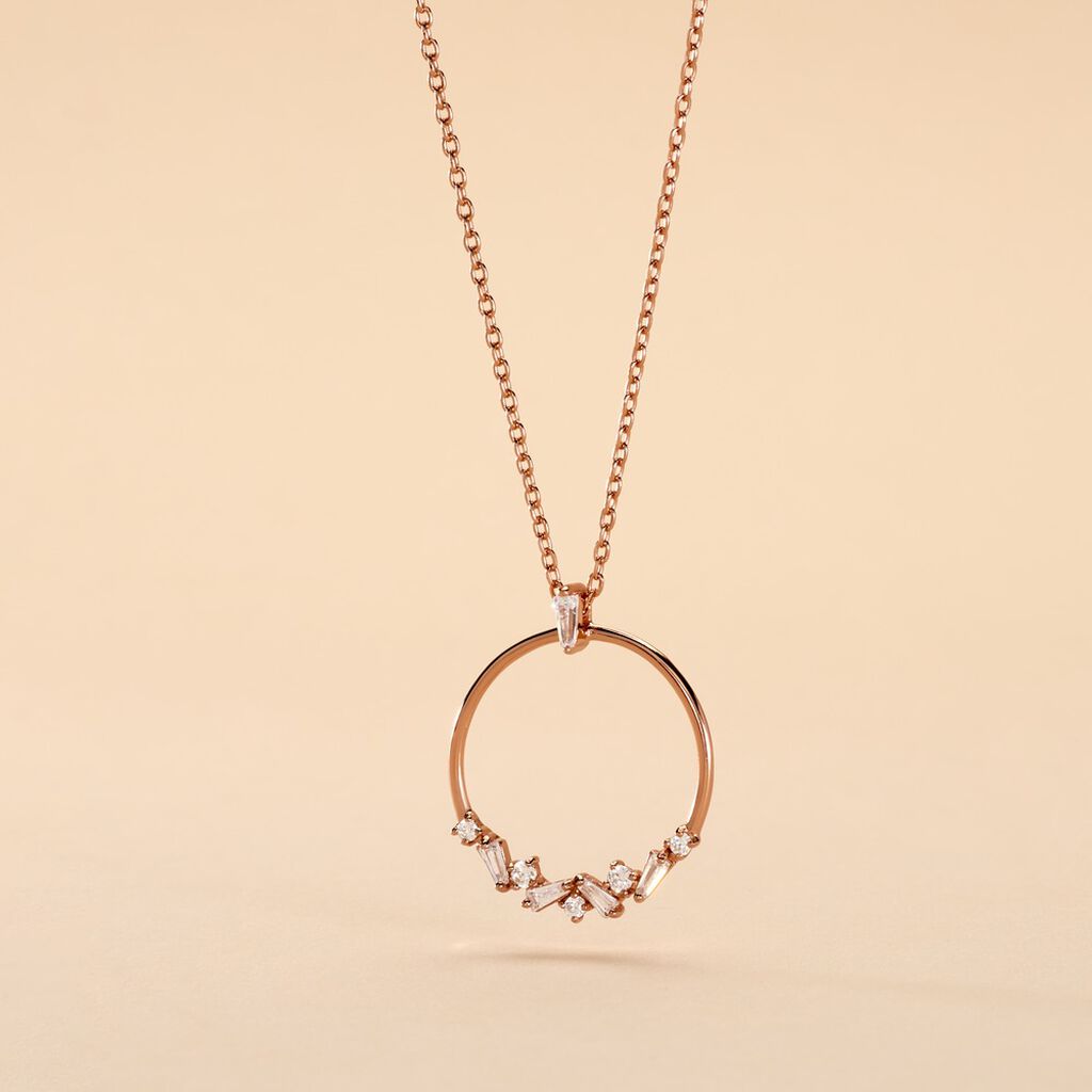 Collier Celene Argent Rose Oxyde De Zirconium - Colliers fantaisie Femme | Histoire d&rsquo;Or