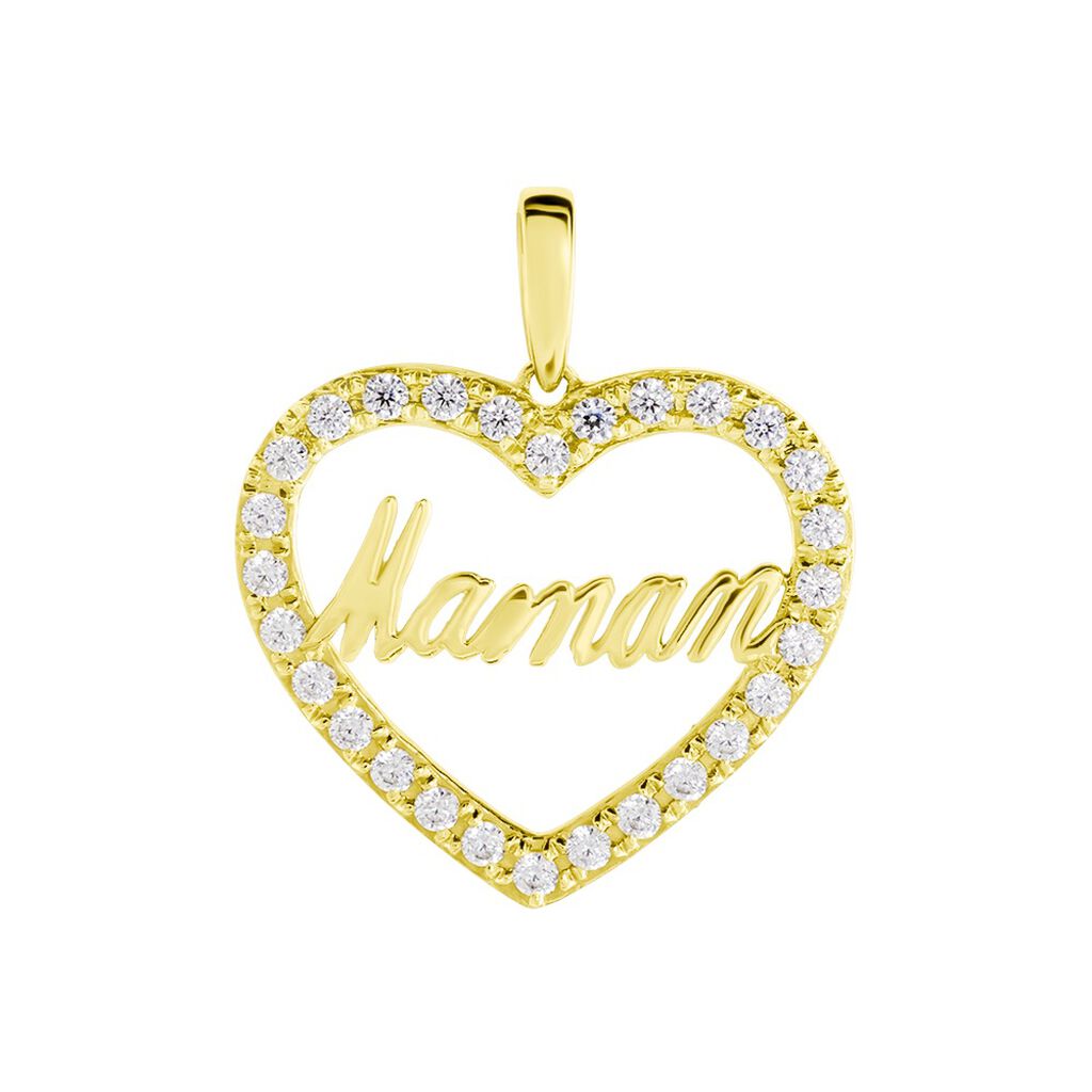 Pendentif Or Jaune Ramouna Oxyde De Zirconium - Pendentifs Femme | Histoire d’Or
