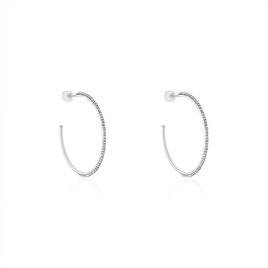 Créoles Tyhana Or Blanc Oxyde - Boucles d'oreilles créoles Femme | Histoire d’Or