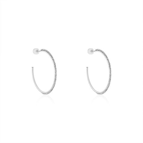 Créoles Tyhana Or Blanc Oxyde - Boucles d'oreilles créoles Femme | Histoire d’Or