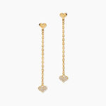 Boucles D'Oreilles Pendantes Cheri Argent Dor&eacute; A L'Or 750/1000 Oxyde De Zirconium - Boucles d'oreilles pendantes Femme | Histoire d&rsquo;Or