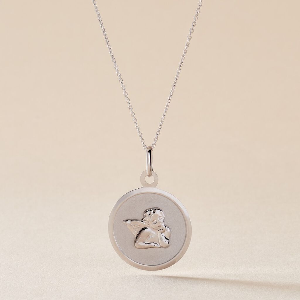 Pendentif Hannae Or Blanc - Pendentifs Baptême Famille | Histoire d’Or