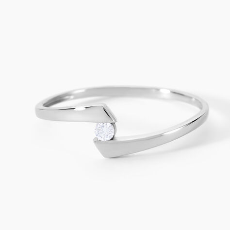 Bague Or Blanc Diamant - Bagues solitaires Femme | Histoire d’Or
