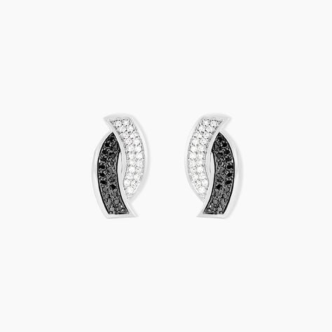 Boucles D'oreilles Puces Oia Or Blanc Diamant - Clous d'oreilles Femme | Histoire d’Or