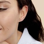 Boucles D'oreilles Puces Anne-maudae Coeurs Or Blanc - Clous d'oreilles Femme | Histoire d&rsquo;Or