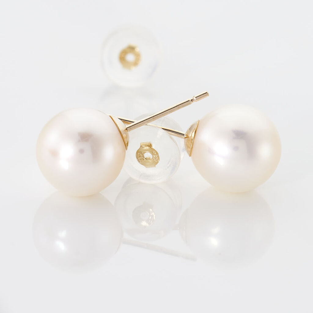 Boucles D'oreilles Puces Suki Or Jaune Perle De Culture - Clous d'oreilles Femme | Histoire d’Or
