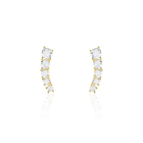 Boucles D'oreilles Puces Or Jaune Anaca Oxydes De Zirconium - Clous d'oreilles Femme | Histoire d’Or