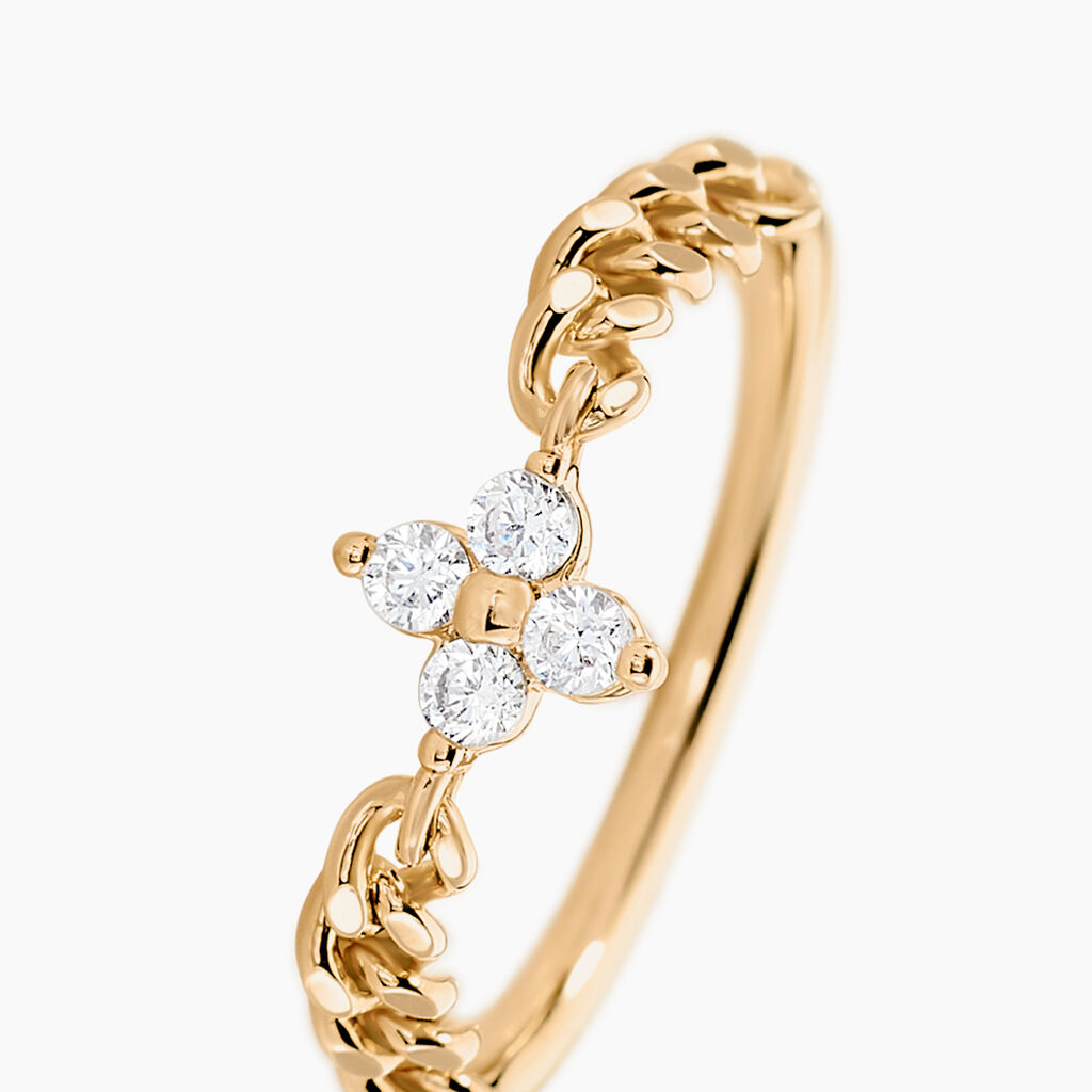 Bague Serenity Plaque Or Jaune Oxyde De Zirconium - Bagues avec pierre Femme | Histoire d’Or