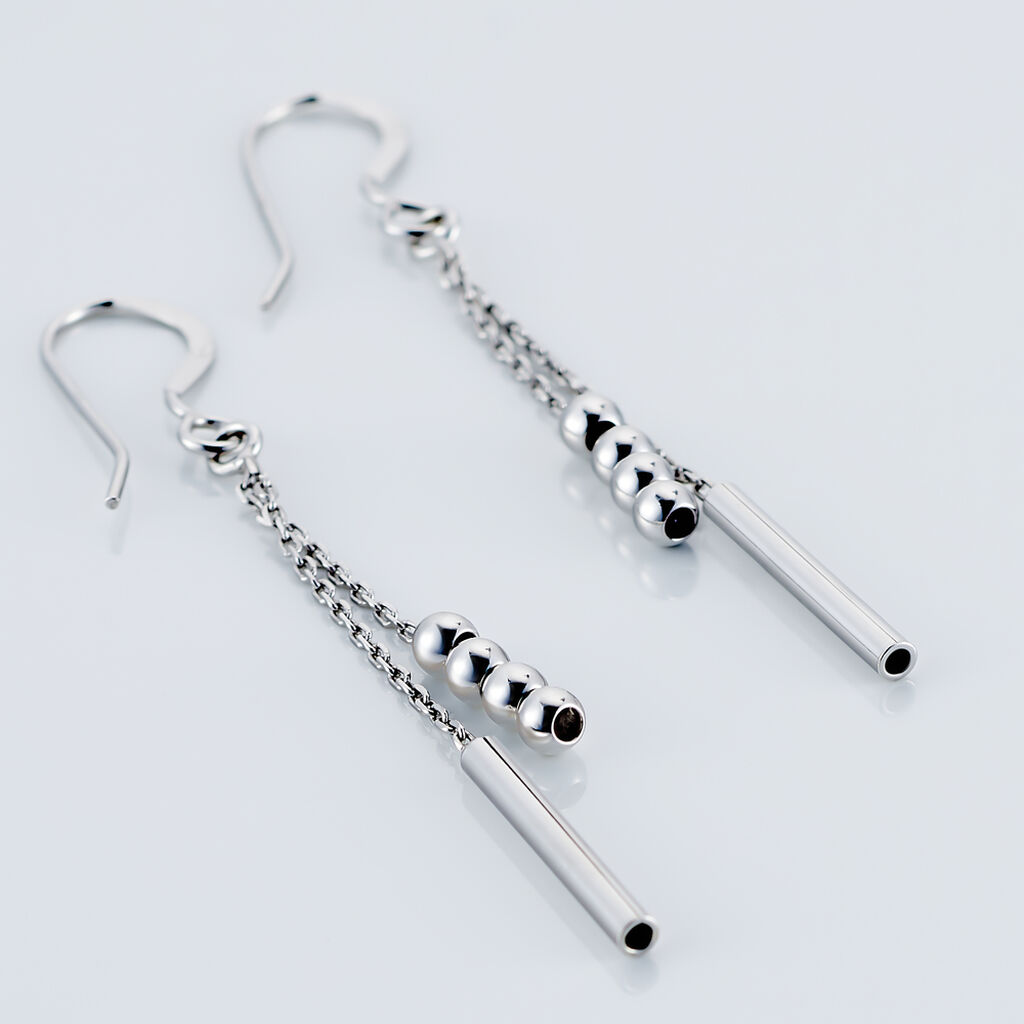Boucles D'oreilles Pendantes Eucleia Argent Blanc - Boucles d'oreilles fantaisie Femme | Histoire d’Or