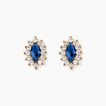 Boucles D'oreilles Puces Lisea Plaqu&eacute; Or Verre Et Oxyde De Zirconium - Boucles d'oreilles fantaisie Femme | Histoire d&rsquo;Or