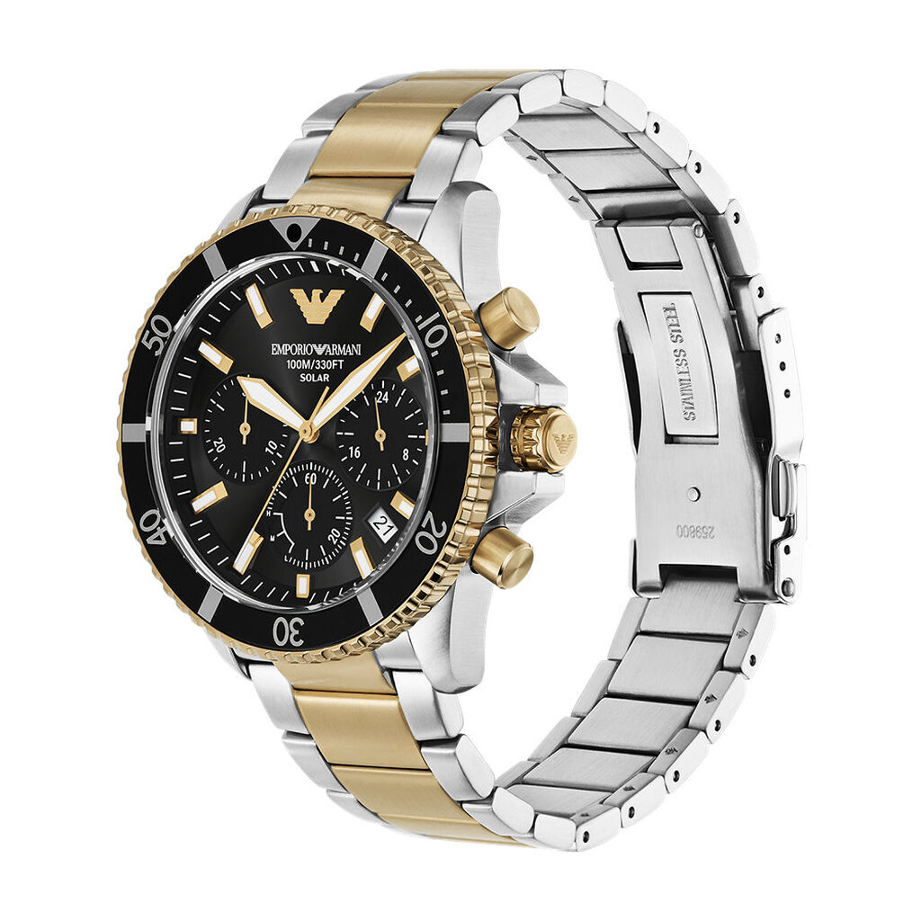 Montre Emporio Armani World Explorer Noir - Montres Homme | Histoire d&rsquo;Or