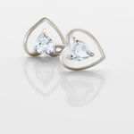 Boucles D'oreilles Puces Luann Or Blanc Topaze - Clous d'oreilles Femme | Histoire d&rsquo;Or