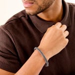 Bracelet Cuir De Vache Gris - Bracelets Tress&eacute;s Homme | Histoire d&rsquo;Or