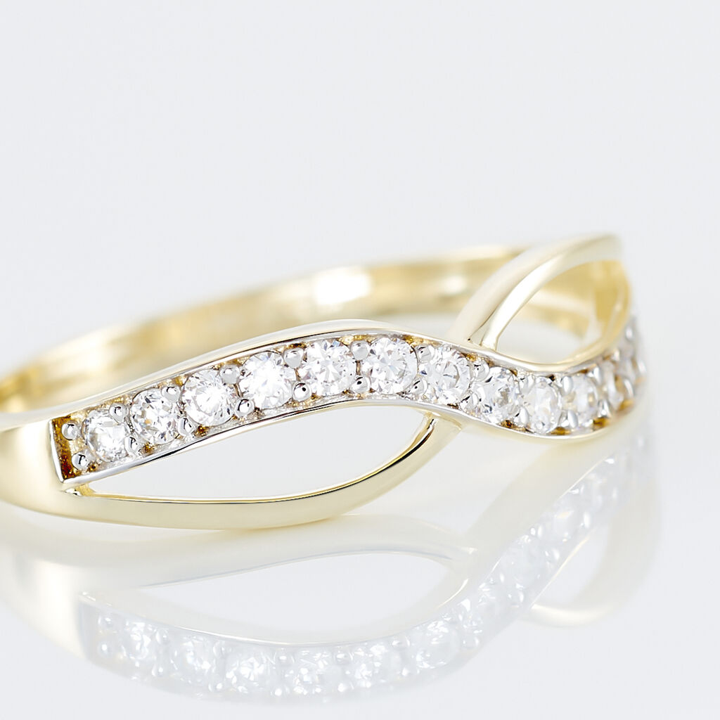 Bague Mounira Or Jaune Oxyde De Zirconium - Bagues avec pierre Femme | Histoire d&rsquo;Or