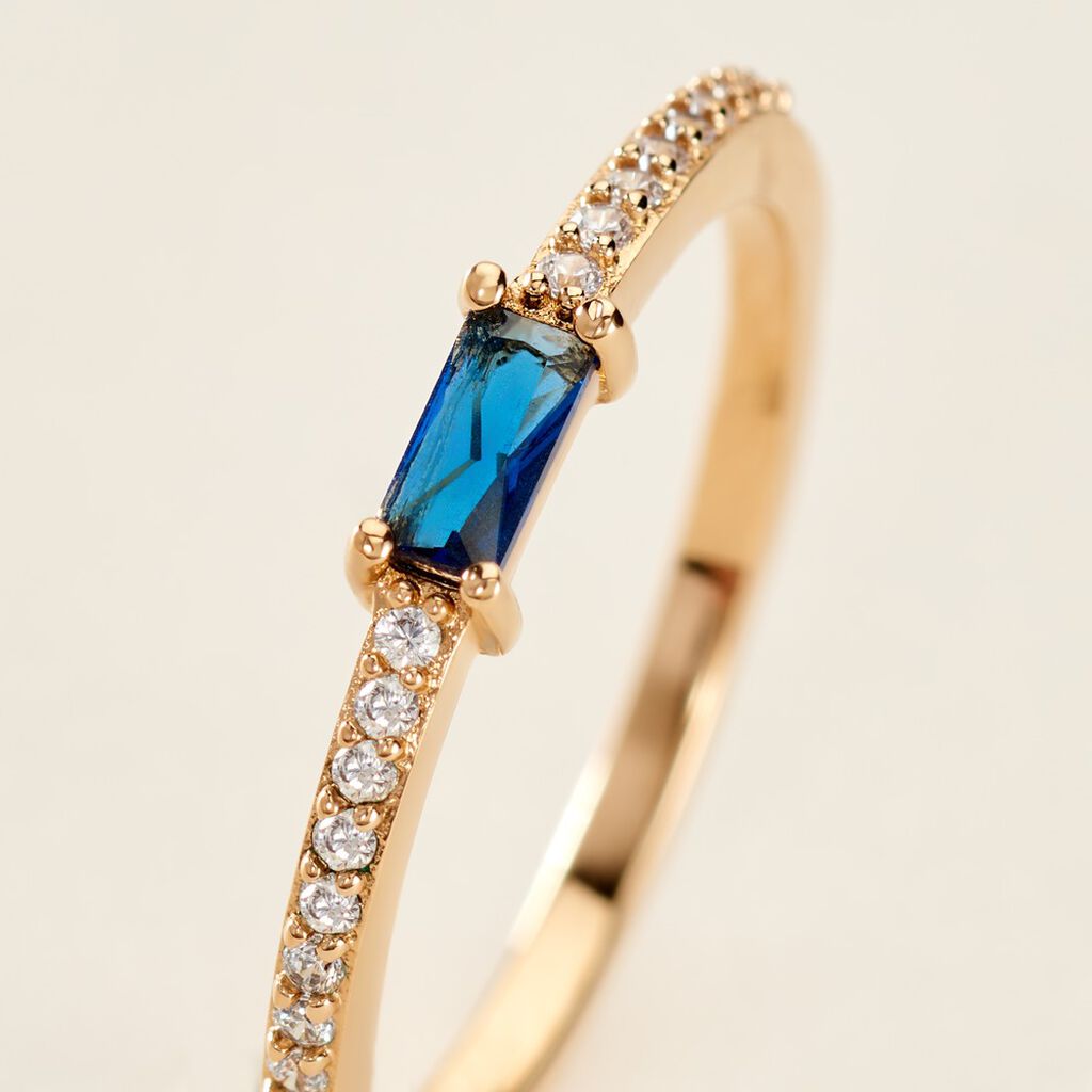 Bague Gamboa Plaqu&eacute; Or Jaune Verre Oxyde De Zirconium - Bagues solitaires Femme | Histoire d&rsquo;Or