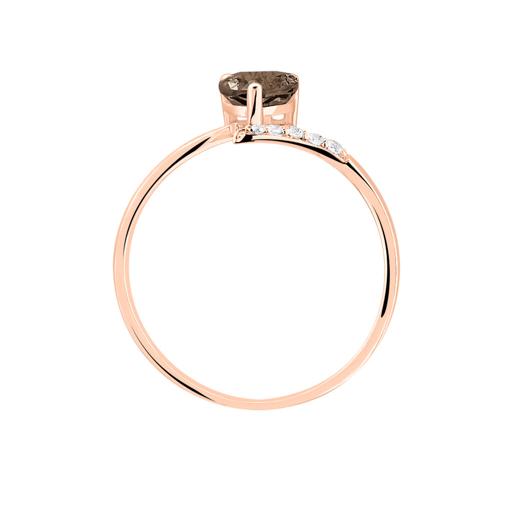 Bague Eva Or Rose Quartz Et Diamant - Bagues solitaires Femme | Histoire d&rsquo;Or