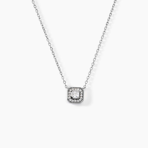 Collier Micarla Argent Blanc Oxyde De Zirconium - Colliers fantaisie Femme | Histoire d&rsquo;Or