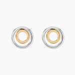 Boucles D'oreilles Pendantes Berangere Double Cercles Or Bicolore - Boucles d'oreilles pendantes Femme | Histoire d&rsquo;Or