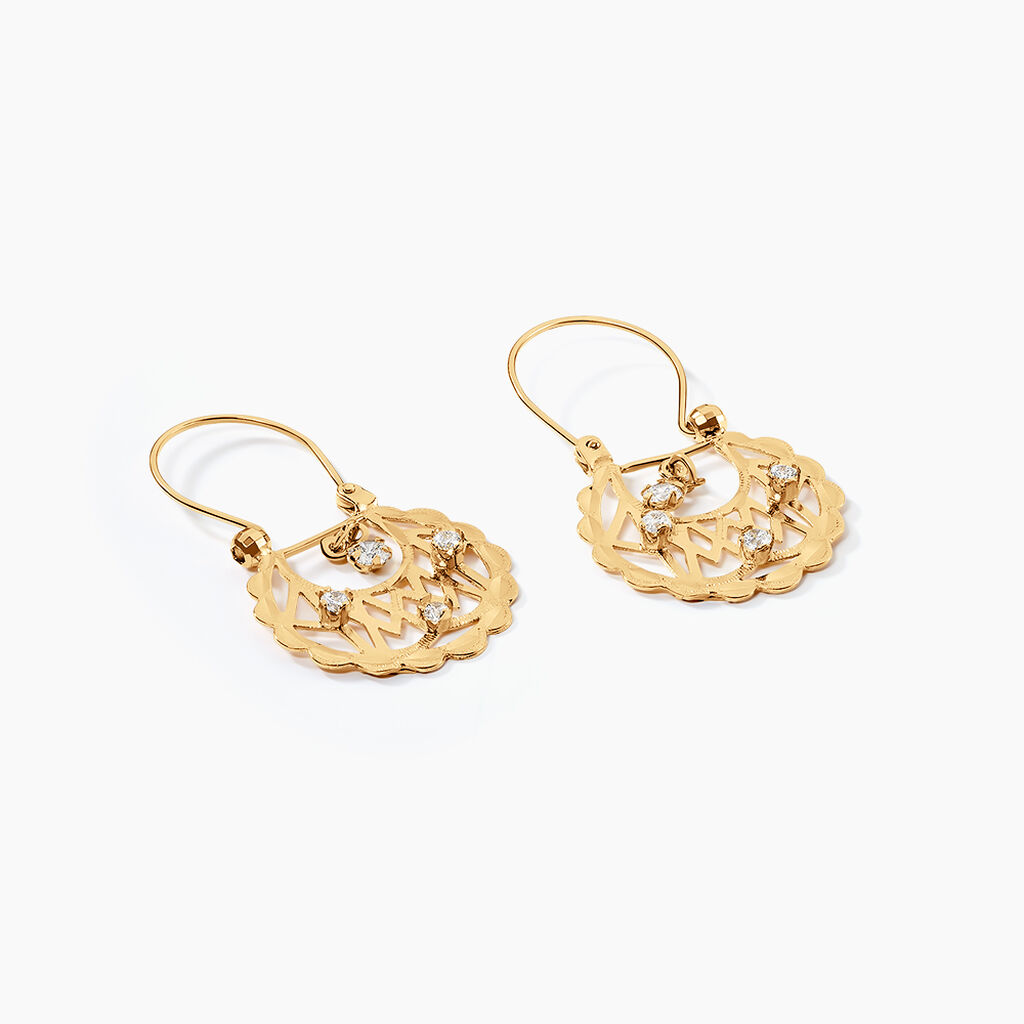 Créoles Aldous Or Jaune Oxyde De Zirconium - Boucles d'oreilles créoles Femme | Histoire d’Or