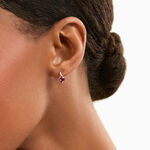 Boucles D'oreilles Puces Or Rose Clothilde Rhodolite - Boucles d'oreilles empierr&eacute;es Femme | Histoire d&rsquo;Or
