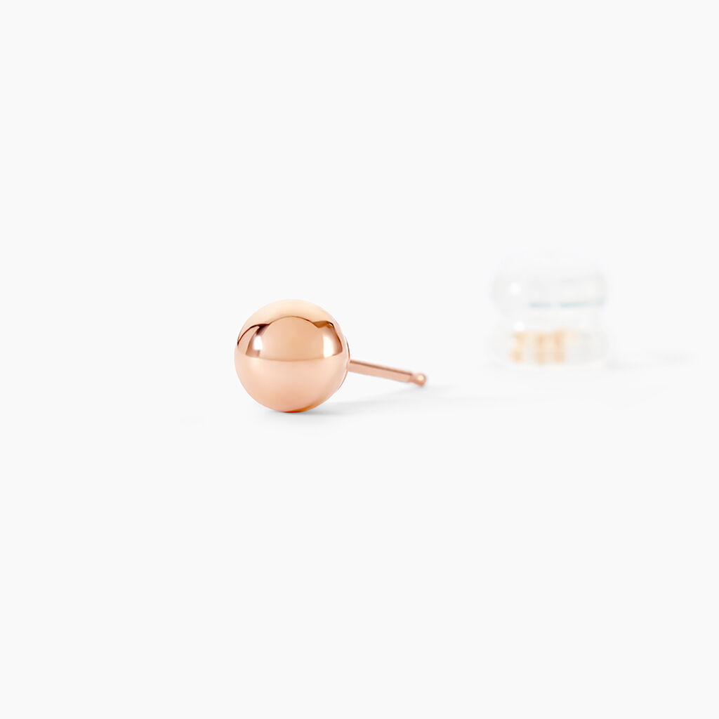 Boucles D'oreilles Puces Fidelia Boule Or Rose - Clous d'oreilles Femme | Histoire d&rsquo;Or