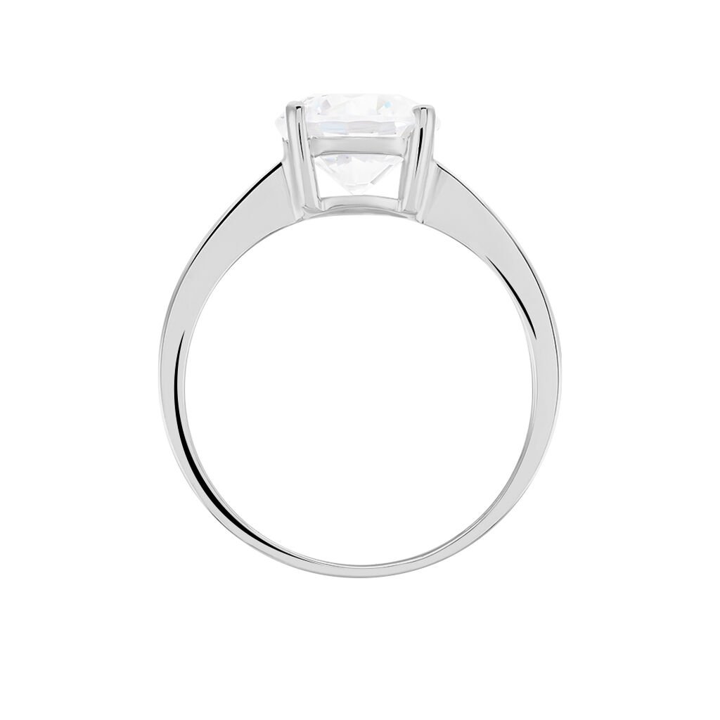 Bague Solitaire Abriel Or Blanc Oxyde De Zirconium - Bagues solitaires Femme | Histoire d&rsquo;Or