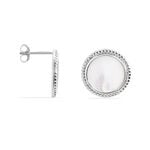 Boucles D'oreilles Puces Laetizia Celine Argent Blanc Nacre - Boucles d'oreilles fantaisie Femme | Histoire d&rsquo;Or