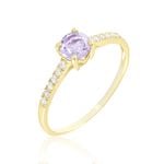 Bague Or Jaune Manon Am&eacute;thyste - Bagues solitaires Femme | Histoire d&rsquo;Or