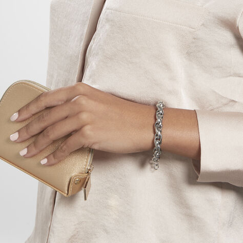 Bracelet Chaine Epaisse Acier Blanc Dusty - Bracelets fantaisie Femme | Histoire d’Or